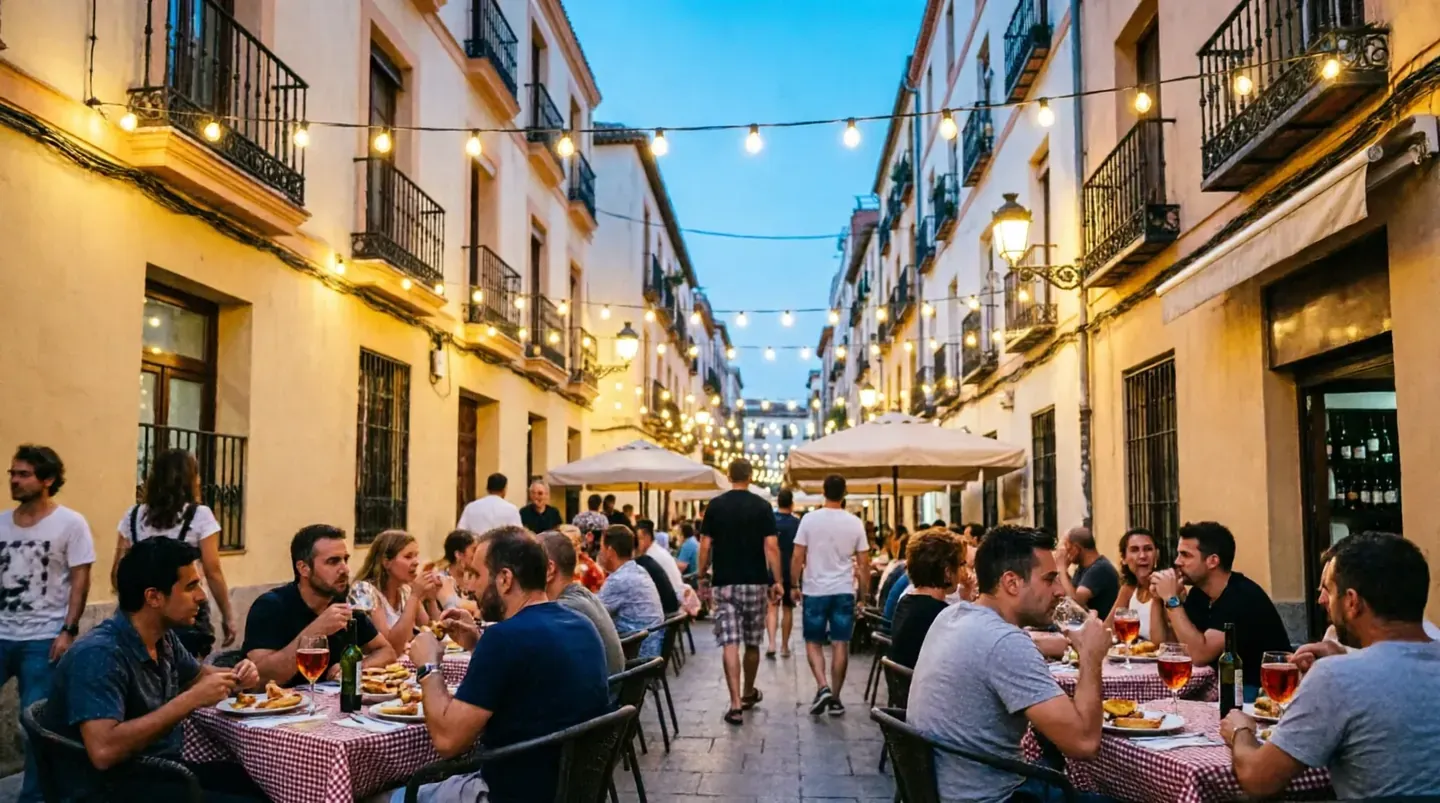 Поздний ужин на улице испанского города